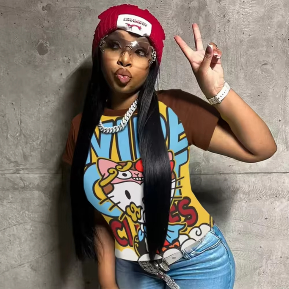 Novas Camisetas Curtas de Moda Anime Hello Kitty para Crianças 2026, Estilo Y2K, Camisetas de Verão Fofas com Estampa de Desenho Animado, Camisetas Góticas de Manga Curta para o Dia a Dia