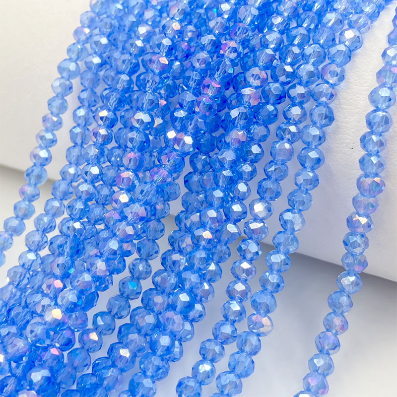 Cuentas de vidrio de 2, 3, 4, 6, 8mm para fabricación de joyas, Rondelle facetado plano, cuentas de cristal espaciadoras sueltas para pulseras, collares DIY # 8651