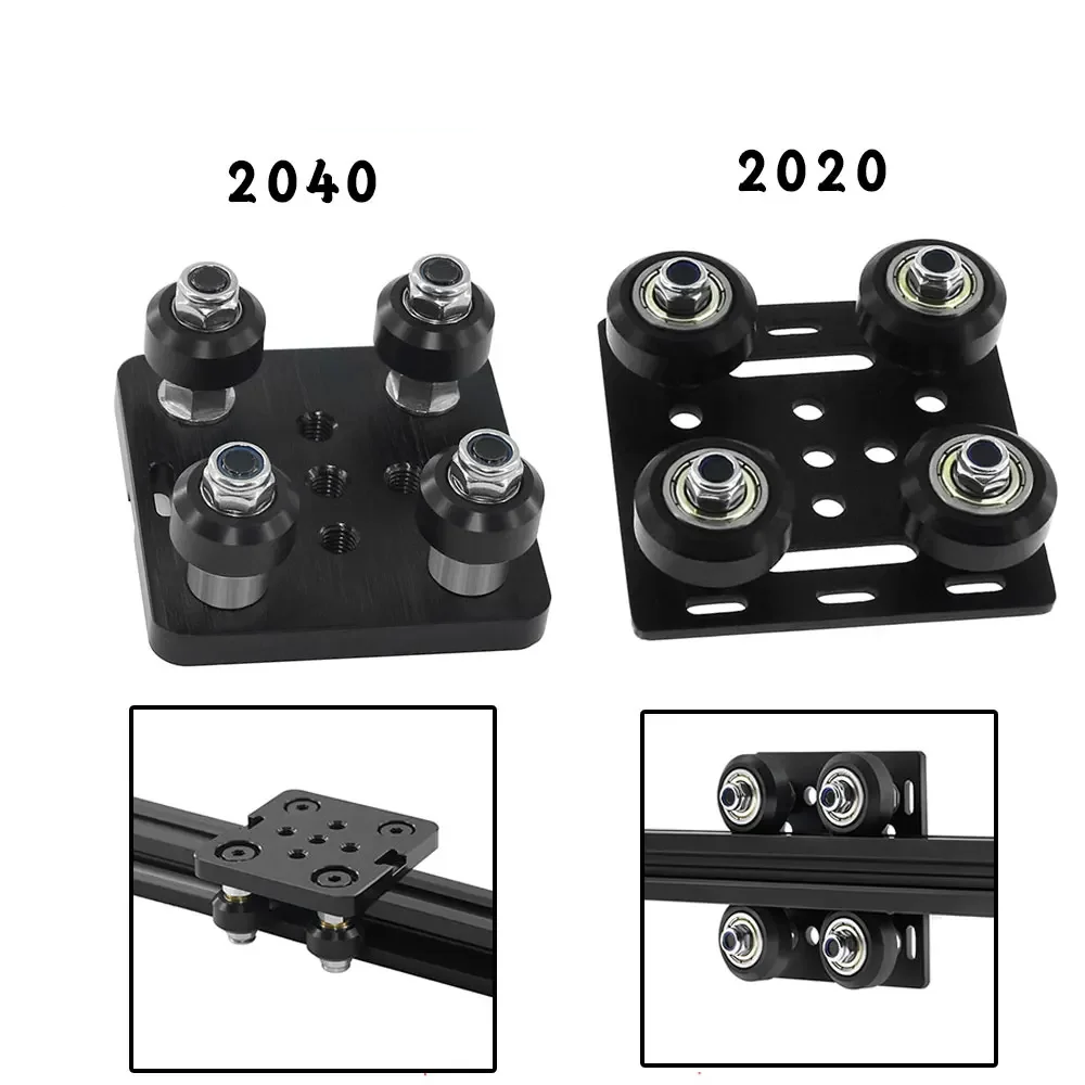 Piezas de impresora 3D 2020 V-Openbuildd ruedas V pórtico Plat Set polea de placa deslizante especial para perfiles de aluminio con ranura en V 2020 /2040