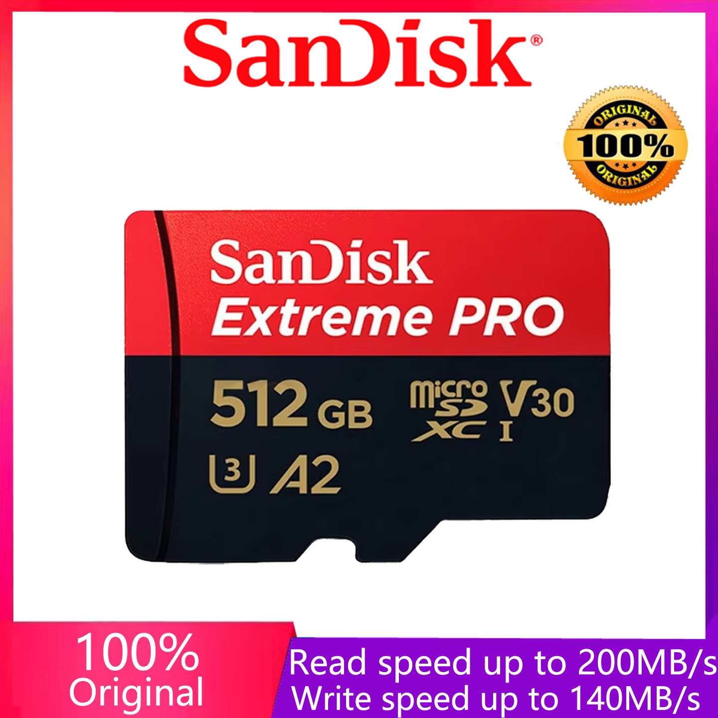 Tarjeta Micro SD SanDisk Extreme PRO 128GB 64GB 32GB 512GB 256G Micro SD 200 M/s 1TB tarjeta de memoria Flash SD U3 4K V30 tarjetas Microsd TF