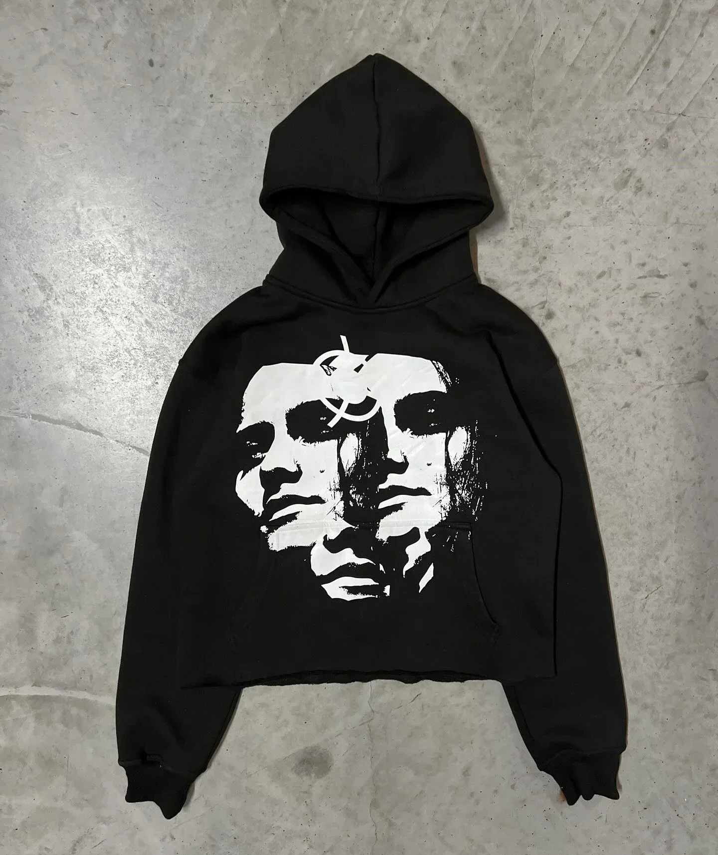Sweat à capuche ample à manches longues avec imprimé portrait, style rétro tendance, pour hommes et femmes, style gothique millénaire Harajuku