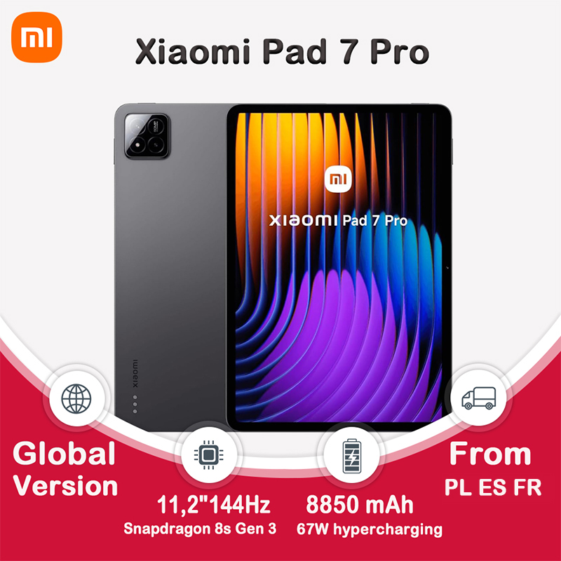 Tablet Xiaomi Pad 7 Pro Procesor Snapdragon 870 Wyświetlacz 11,2 Cala Kamera 144 Hz 50 MP 32 MP Bateria 8850 mAh 65W