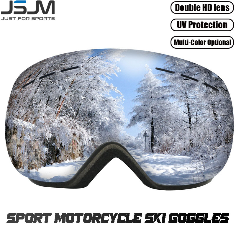 JSJM nowe gogle narciarskie mężczyźni kobiety podwójna warstwa Anti-Fog duże okulary narciarskie UV400 ochrona narciarstwo zimowe śnieg gogle snowboardowe