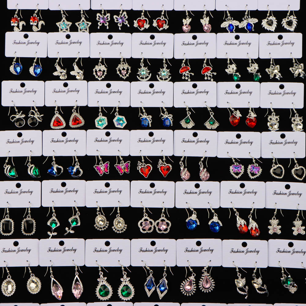 10/20Pairs/Lot Fashion Elegant New Design Butterfly Multicolor Rhinestone Earrings For Women Daily Accessory Party Jewelry Gifts