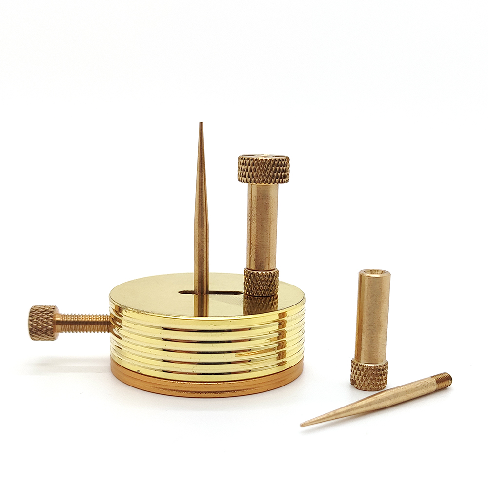 Herramienta de equilibrio de reloj de latón, soporte ajustable para movimiento de reloj, herramienta de reparación de resorte de pelo T0496