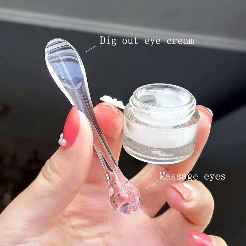 1 pçs aplicador de creme para os olhos colher rolo transparente massagem vara espátulas cosméticas rugas máscara facial cuidados com a pele colher de plástico