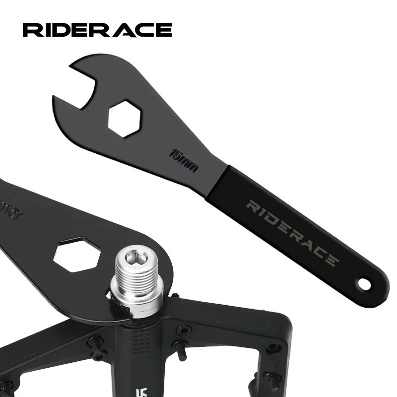 RIDERACE จักรยานเหยียบประแจ 15 มม.สําหรับจักรยานเสือภูเขา MTB ฮับติดตั้ง Remover กําจัด Spanner แผนที่ขี่จักรยานซ่อมเครื่องมือ