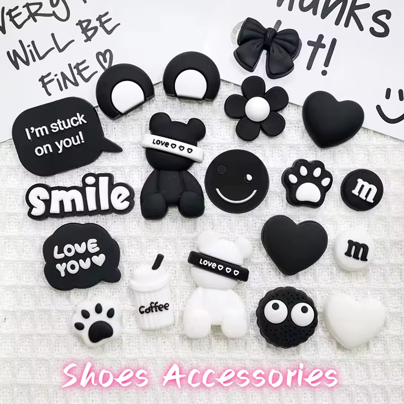 Accesorios de decoración de zapatos de animales de oso pequeño, sandalias de zueco, dijes de zapatos de Pvc, regalos de navidad, regalos de fiesta, 19 piezas por juego