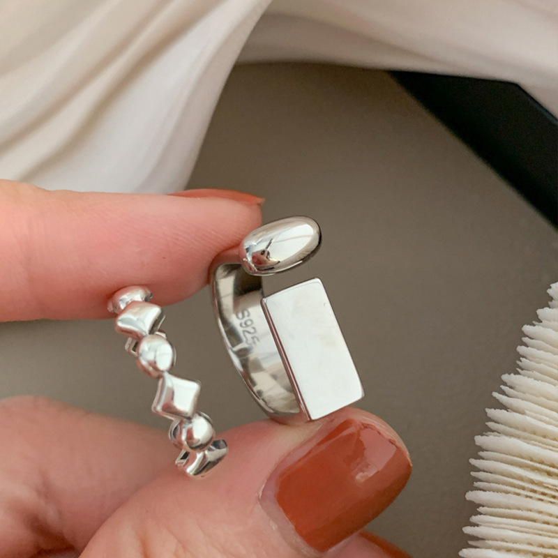 VENTFILLE – bague en argent Sterling 925 pour femmes et filles, cadeau rétro ouvert, tendance, Design Unique, géométrique asymétrique, bijoux, livraison directe