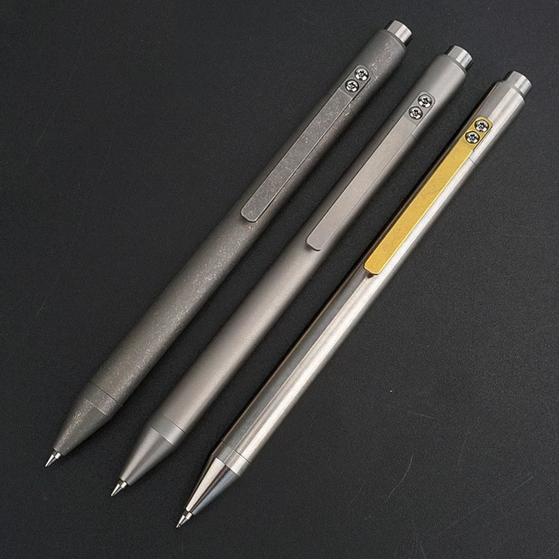 EDC-Stylo à bille en alliage de titane, multifonctionnel, portable, voyage, bureau, affaires, écriture, extérieur, outils