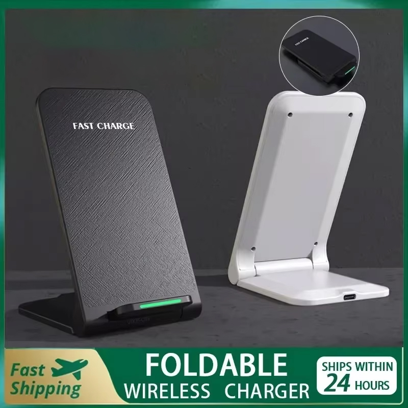 Foldable Desktop Wireless Charger For iPhone 17 16 15 14 13 12 Pro Max 11 Phone Stand Holder Fast Charging for Samsung Xiaomi