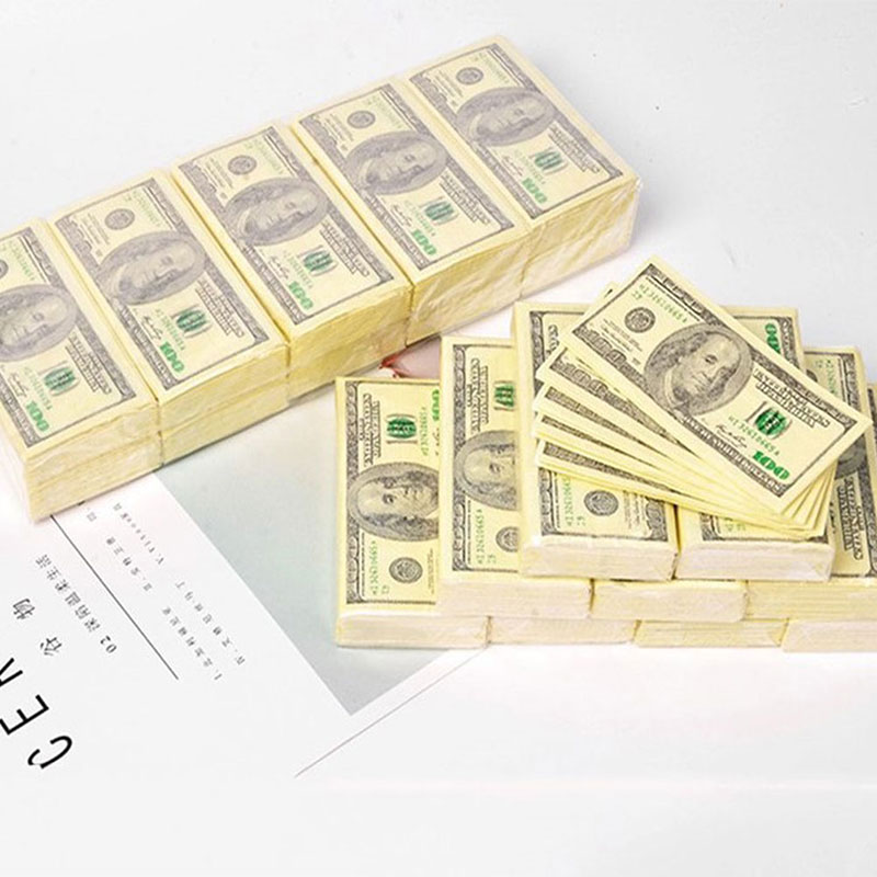 10 Stücke Kreative Lustige 100 Dollar Geld Gedruckt Papier Servietten Dicke 3 Schichten Wc Bad Tasche Seidenpapier Party Supplies