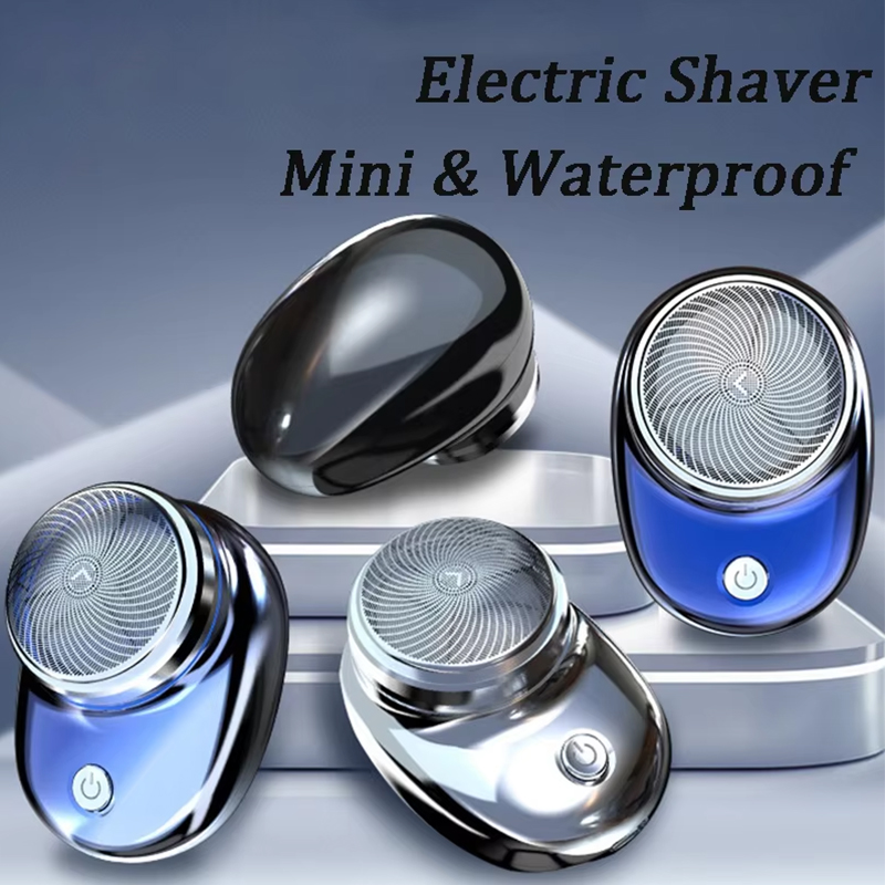 Afeitadora eléctrica con carga, Mini maquinilla de afeitar de viaje de bolsillo, afeitadora desmontable inalámbrica portátil, cortadora de pelo y barba Facial