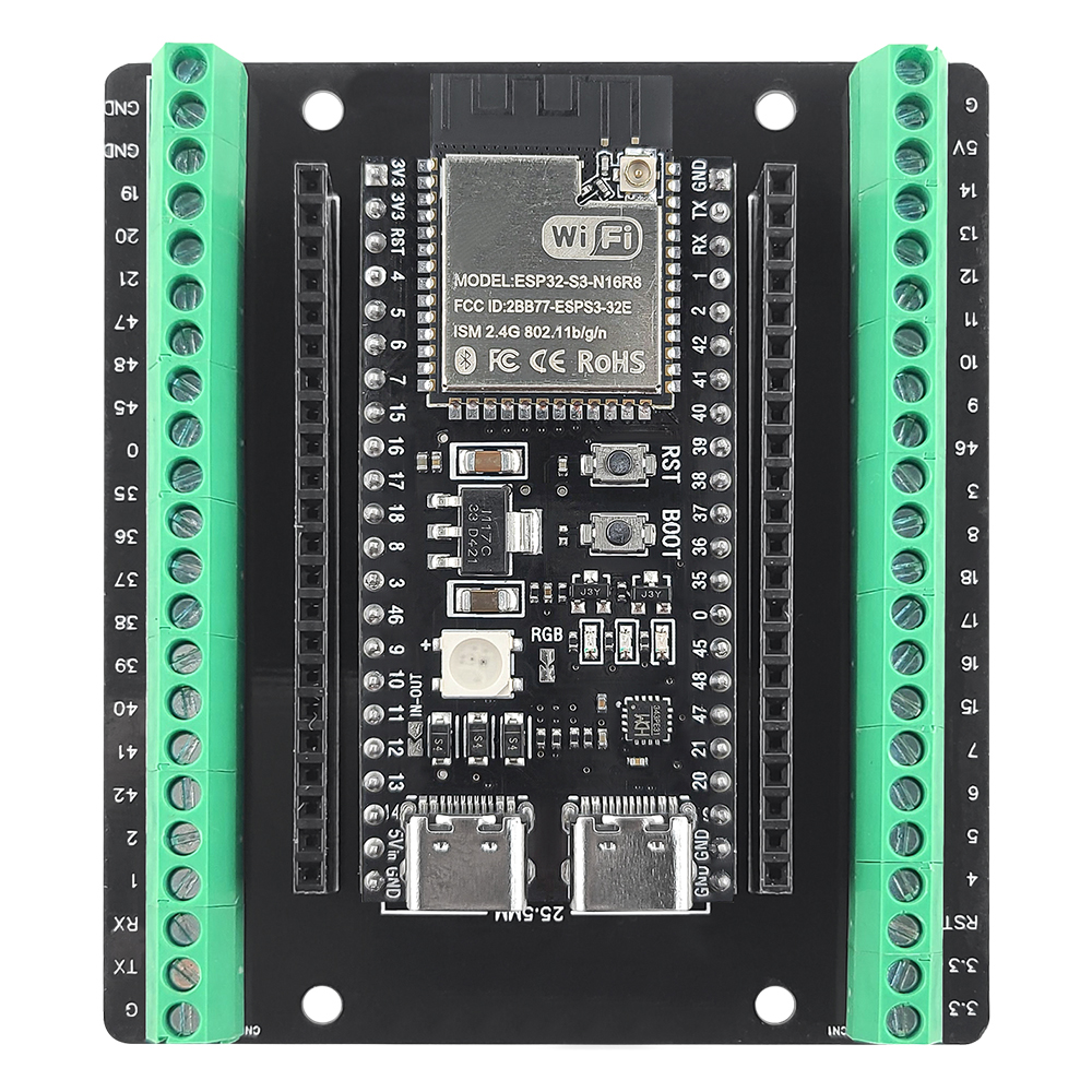 Плата разработки ESP32-S3 с комплектом адаптеров расширения, модуль Wi-Fi 2.4G и Bluetooth, MCU ESP32-S3 N16R8, 44-контактный Type-C, ESP32-S3
