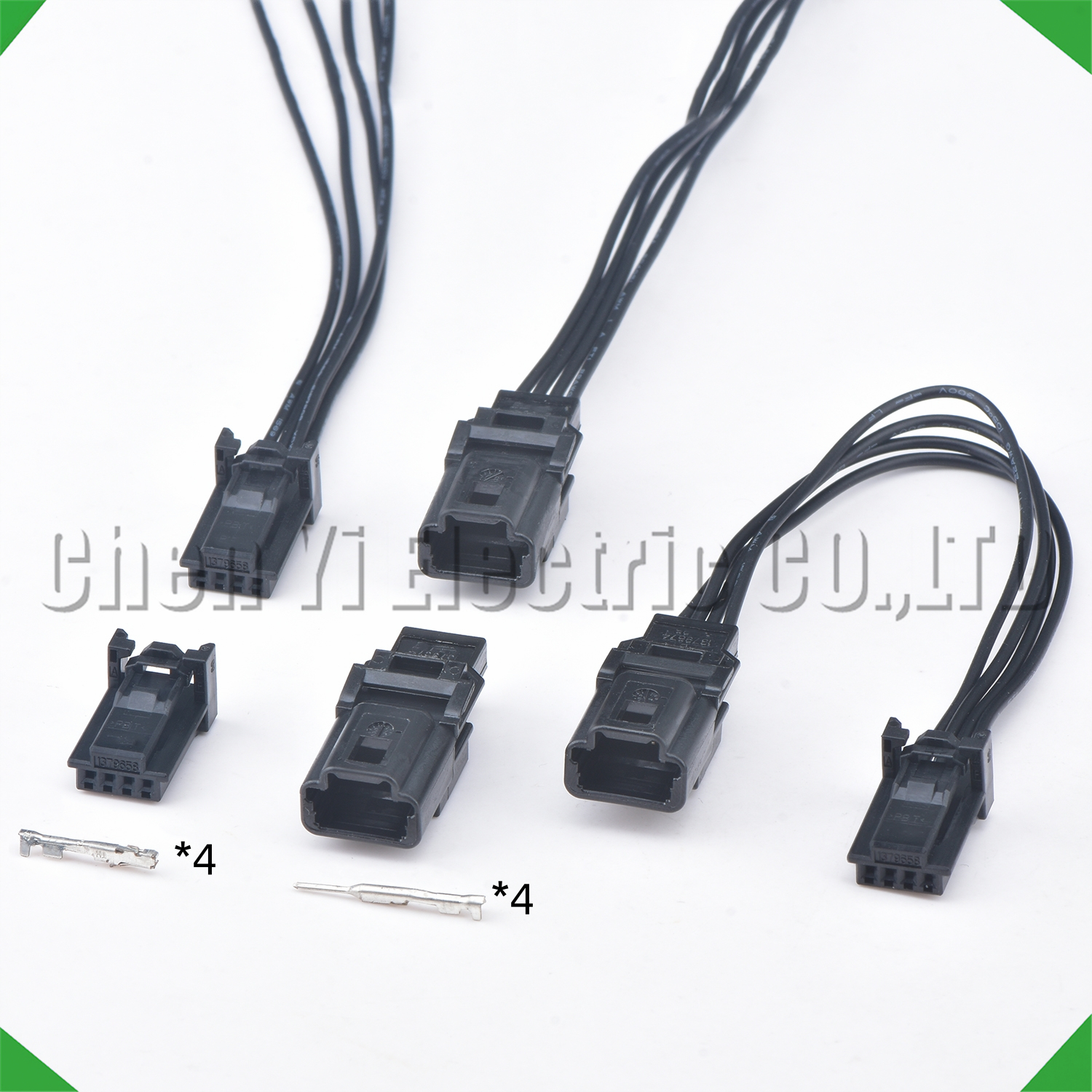 Conectores automotrices negros de 4 pines Enchufe del mazo de cables 1379658 -1 1379674 -1