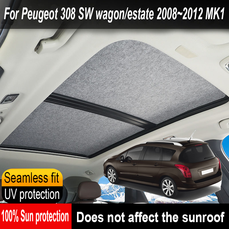 Auto Zonnedak Isolatie Dak Vizier Voor Peugeot 308 SW 2008 ~ 2012 Bescherming Anti-Uv Elektrostatische Adsorptie Sky Gordijn Zonnescherm