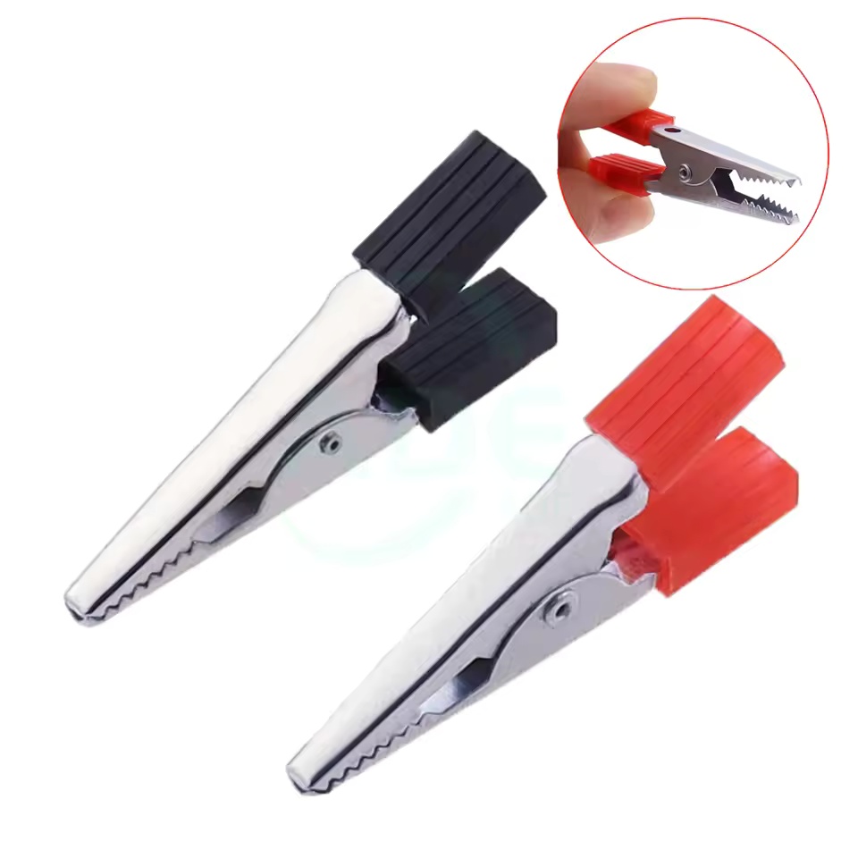 10 piezas de pinzas de prueba de metal tipo cocodrilo, pinzas de prueba para productos electrónicos con tornillos y puertos de soldadura, pinzas para cables de electricista
