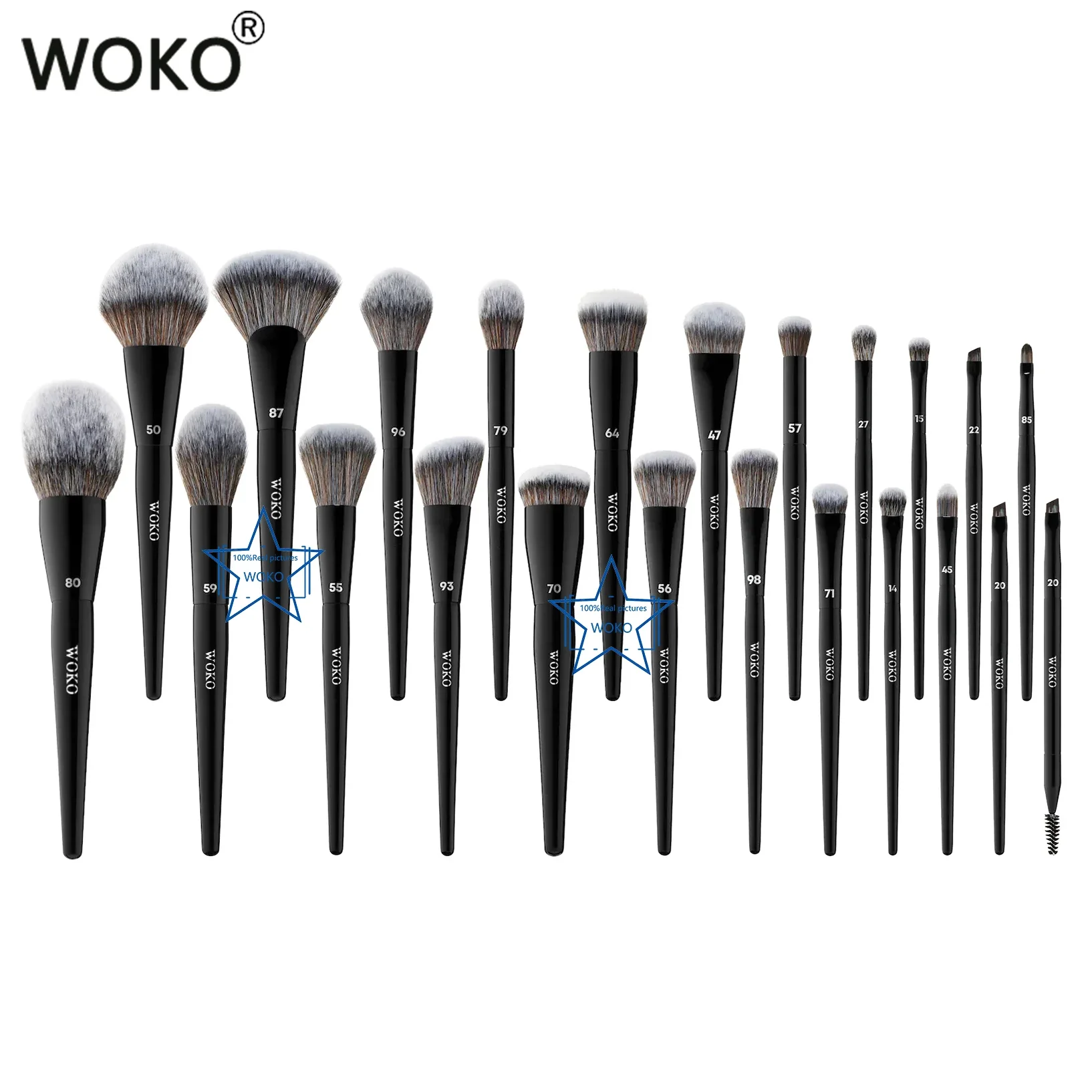 Professional Foundation Powder Highlighter Contour Cream Blush แปรงแต่งหน้าคอนซีลเลอร์อายแชโดว์ Smudge Liner Eyebrow Lip Brush