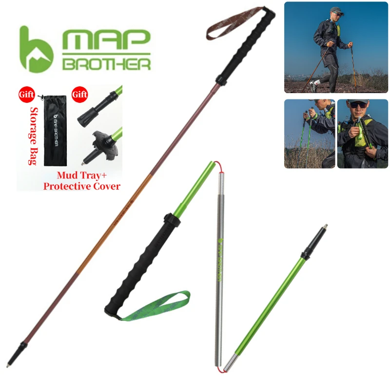 MAP BROTHER M3031 N-Pole Folding Quick Lock Trekkingstöcke Wanderstock Rennen Laufen Outdoor Gehstock 7075 Aluminiumlegierung
