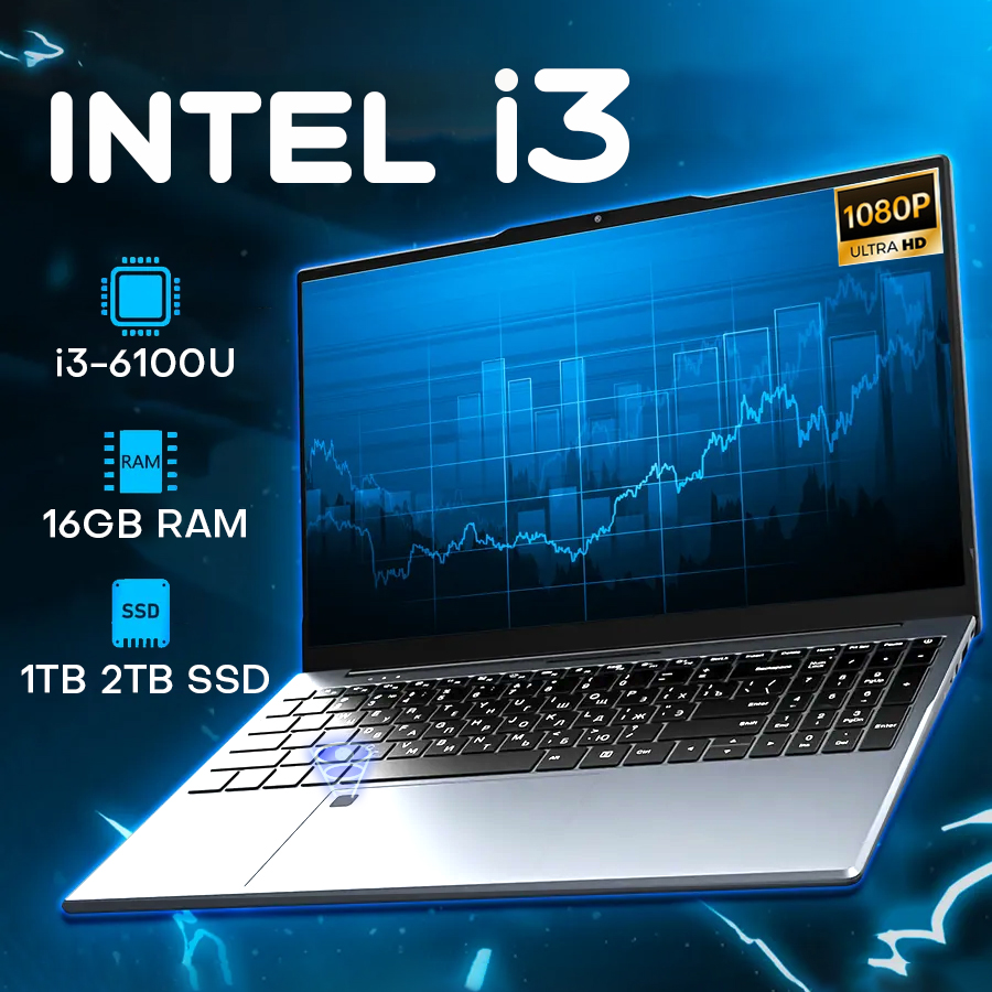 Xiaman 15,6" Intel Core i3 6100U laptopcomputer Windows 11 Pro 16GB RAM 512GB 1TB SSD Draagbare notebook PC Kantoorstudie Laptops