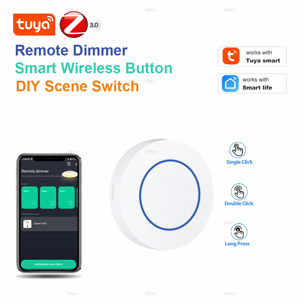Zigbee Smart Button Scene Switch Wireless Remote One Key Controller Smart Home Automation Scenerio Switch Dimmer