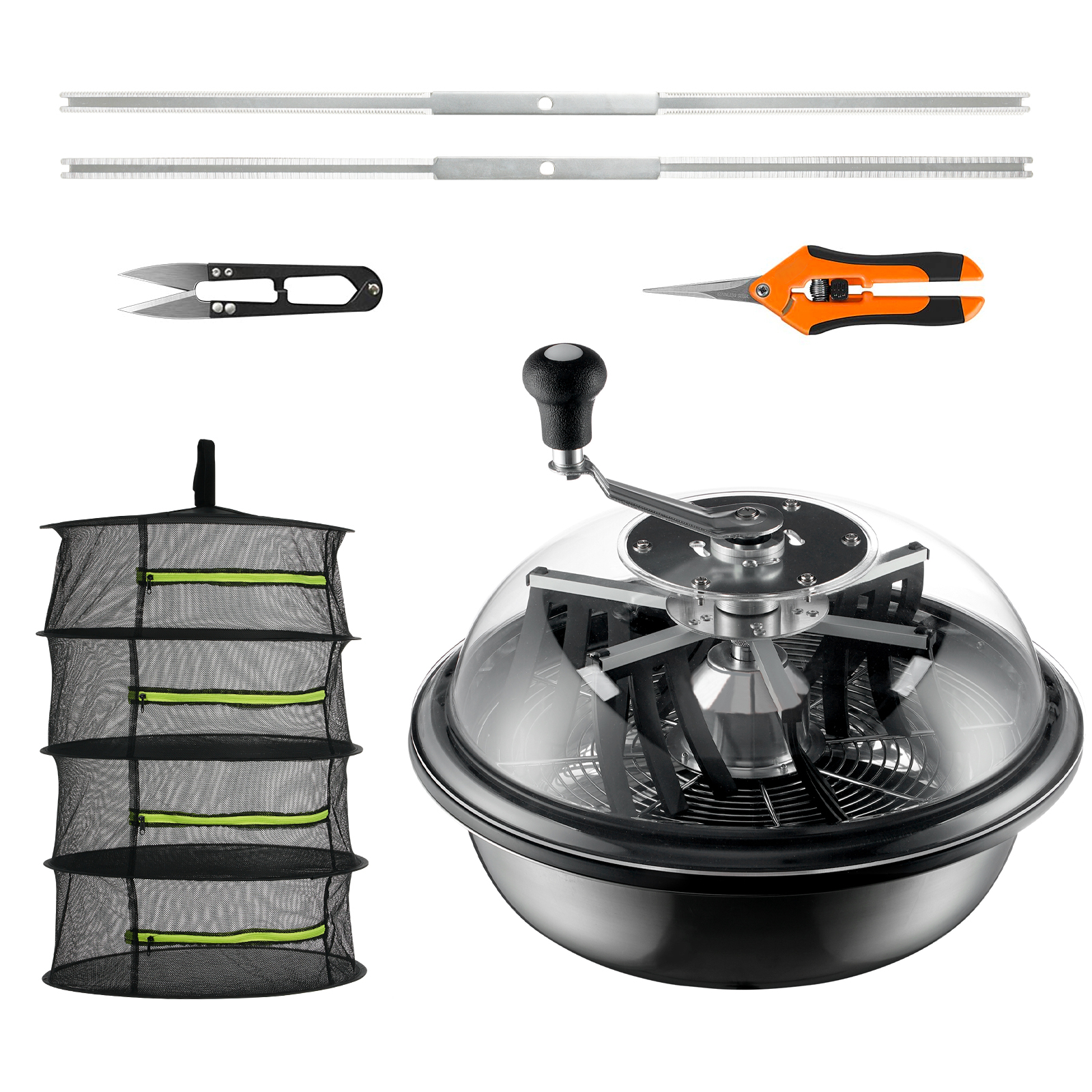 SucceBuy Leaf Bowl Trimmer 16 "Trimmer Bowl Manual Bud Trimmer พร้อมใบมีดสแตนเลสสําหรับ Twisted Spin ตัดโดมใส