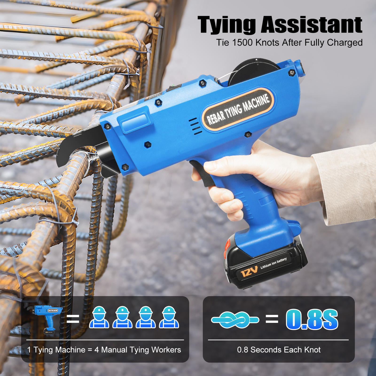 8mm-34mm Automatische Wapening Tier Bindmachine 12V 4500mAh Elektrische Handheld Wapening Bindmachine Draadtang Tool Kit w/Batterijen