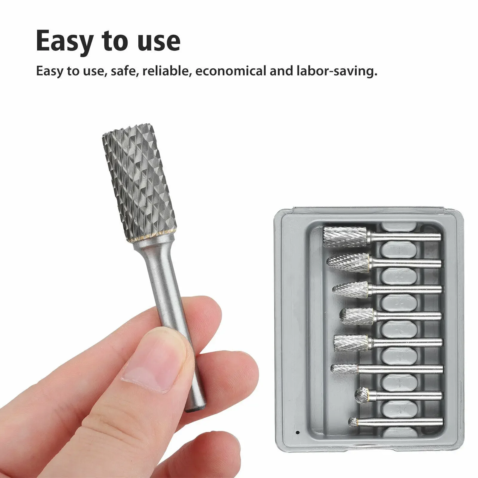 8 pçs/set 1/4 Polegada 6mm Ferramenta Elétrica de Tungstênio Brocas de Rebarba de Carboneto Arquivos Rotativos Conjunto de Ferramentas de Gravura CNC para Ferramenta Elétrica