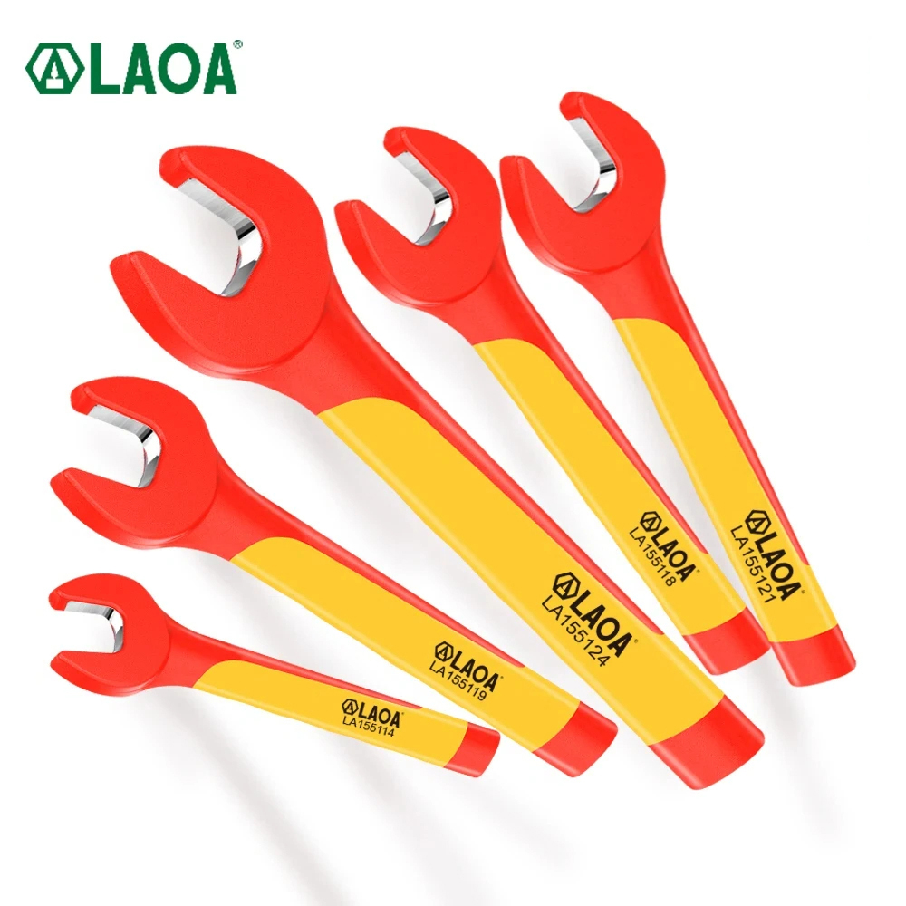LAOA-Mini llaves aisladas VDE, herramientas eléctricas manuales multifuncionales para el hogar, protección de llaves de extremo abierto