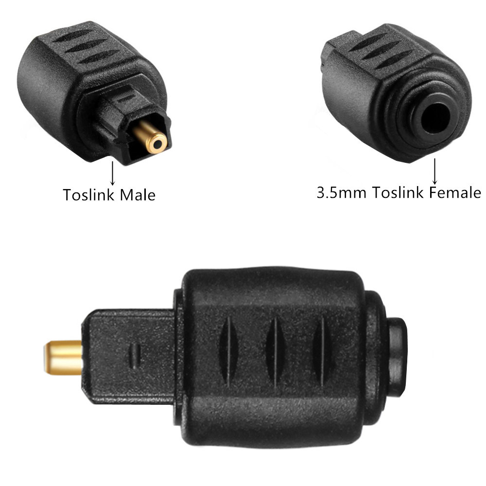 Cabezal de conversión de fibra óptica negra, enchufe Toslink óptico de 3,5mm, Mini conector hembra a adaptador de Audio Digital Toslink M, 1 ud./3 uds.