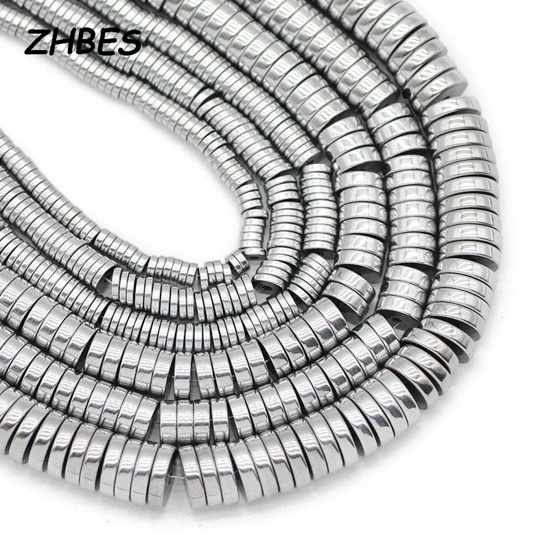 3/4/6/8 มม.เหรียญรูปร่างหินธรรมชาติเงินสี Hematite แบนรอบ Spacer ลูกปัดแบบหลวมสําหรับเครื่องประดับทําสร้อยข้อมือ DIY ผลการค้นหา