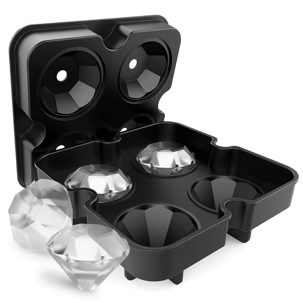 Crear cubitos de hielo únicos en forma de diamante en casa con este molde para bandeja de cubitos de hielo DIY.