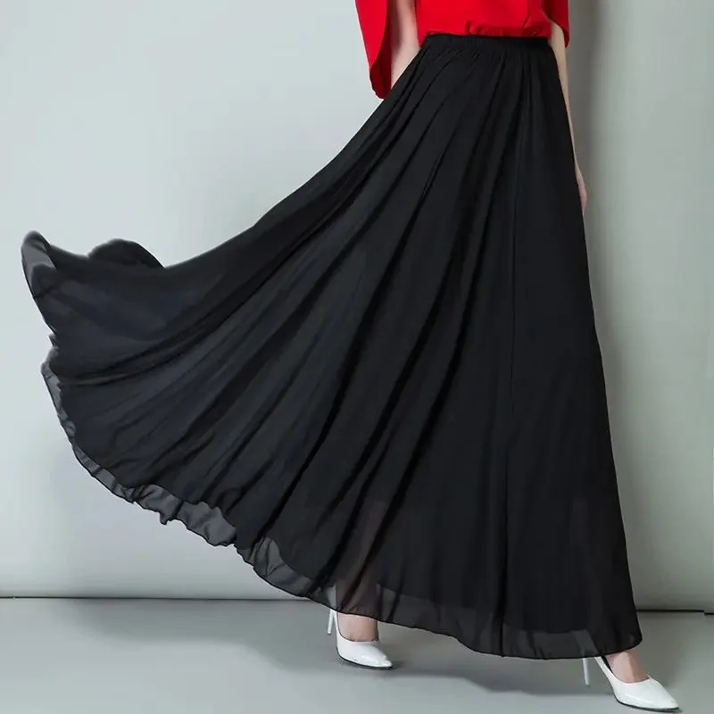 Faldas de baile de Ballet para mujeres adultas, faldas largas de gasa para baile, vestido de Ballet suave lírico, trajes de baile translúcidos negros y burdeos