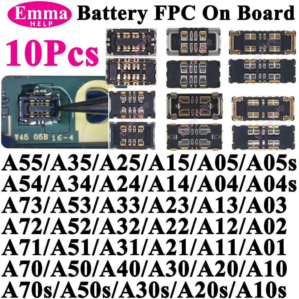 10szt Bateria Złącze FPC Flex Clip Do Samsung A55 A35 A06 A15 A54 A34 A53 A23 A13 A14 A52 A32 A12 A52s A30s A70s A50s A51