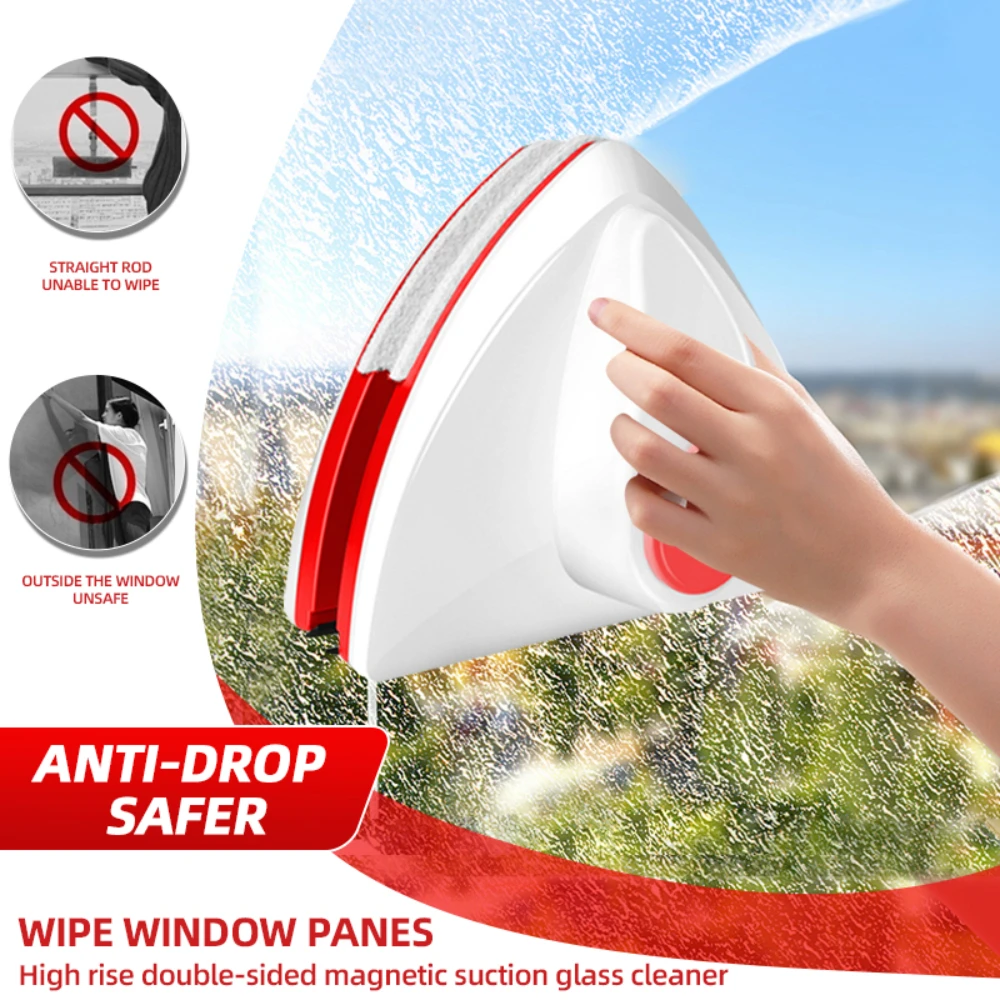 Limpiador de ventanas especial para el hogar y la Oficina, herramienta de limpieza de ventanas de vidrio magnético, limpiaparabrisas de doble capa con descarga automática de agua, 2024