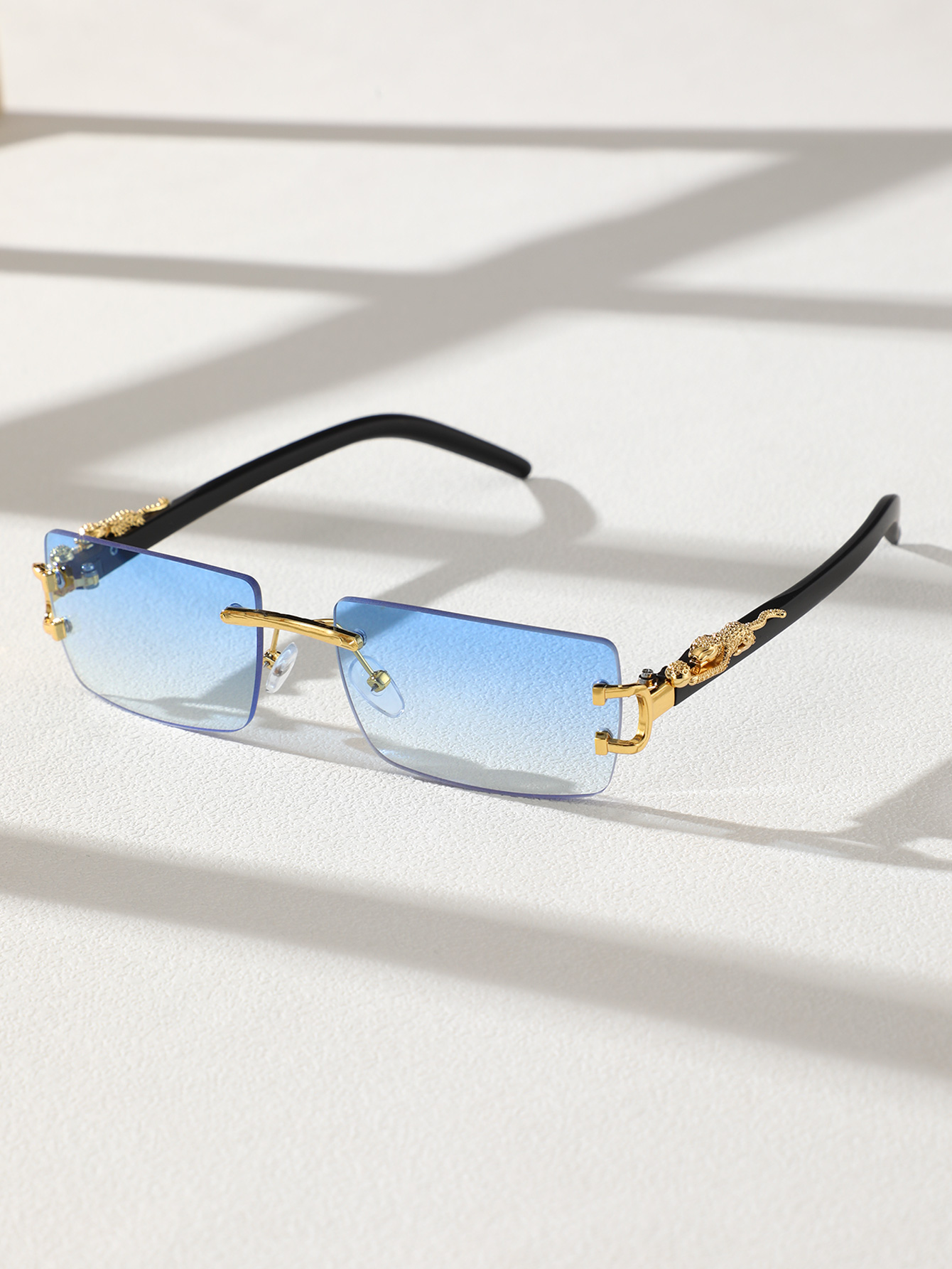 1/2 gafas de sol personalizadas rectangulares sin marco de moda de moda para la vida diaria