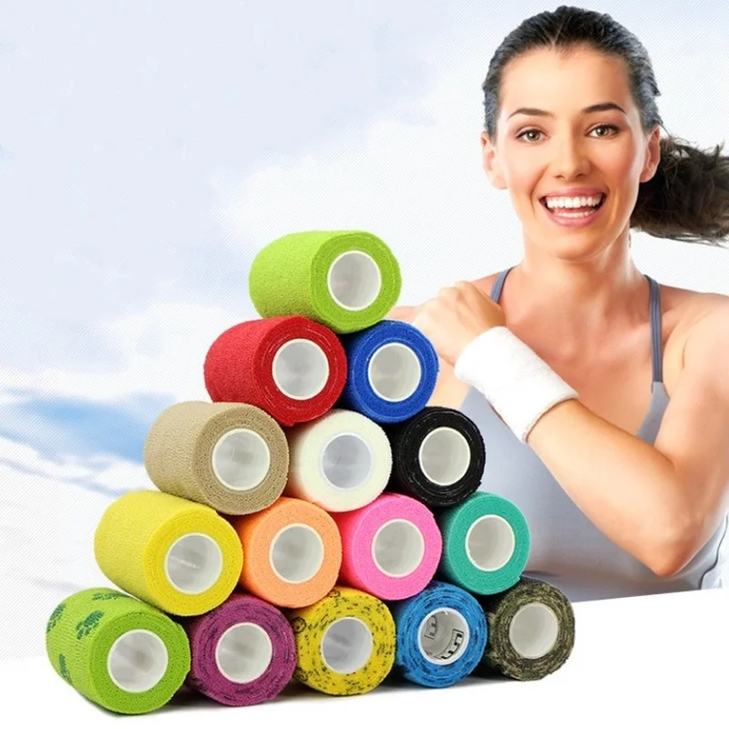 1Pc Waterdichte Medische Therapie Zelfklevende Bandage Spier Tape Vinger Gewrichten Wrap Ehbo-kit Huisdier Elastische Bandage 2.5-10cm