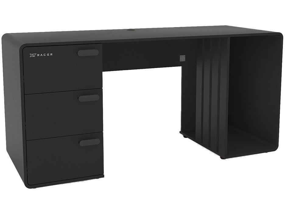 Mesa Gamer XT Racer Home Preto e Prata 3 Gavetas 1 Nicho