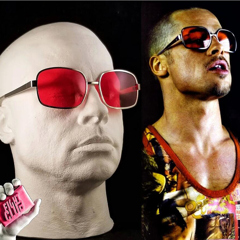 Солнцезащитные очки Project Mayhem Fight Club Tyler Durden Oliver Peoples 523 Brad Pitt, мужские солнцезащитные очки с красными линзами