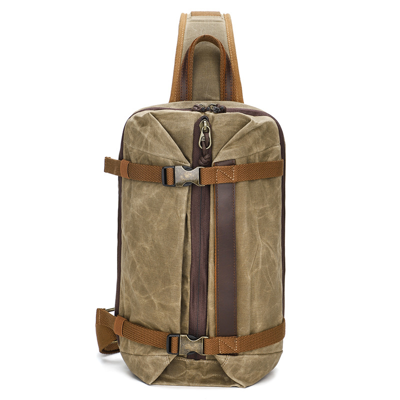 Bolso de lona de gran capacidad para hombre, mochila de un solo hombro, bolso de mensajero multifuncional para exteriores, bolso de moda