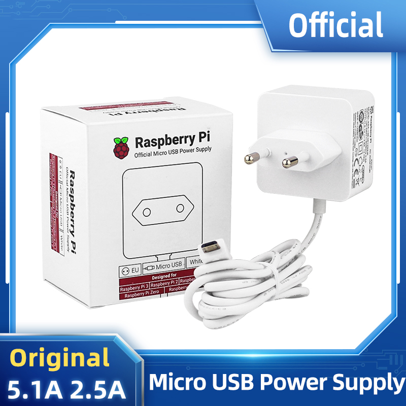 Zasilacz Raspberry Pi 12,5 W 5,1 V 2,5 A Zasilacz Micro USB Kabel 18AWG do Raspberry Pi 3B+ 3B Zero 2 W W Wtyczka EU US UK