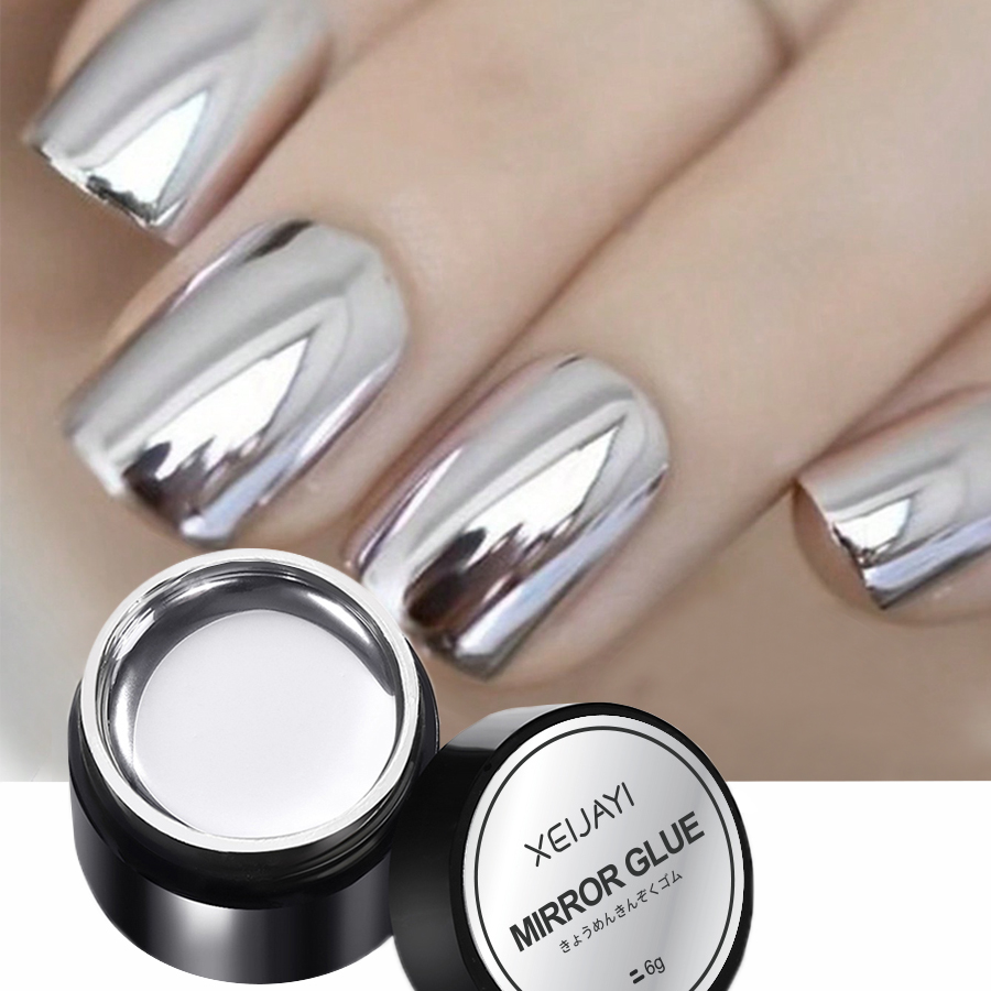 Smalto per unghie in Gel metallico a specchio con disegno di pittura dorata rosa argento-facile da applicare e di lunga durata