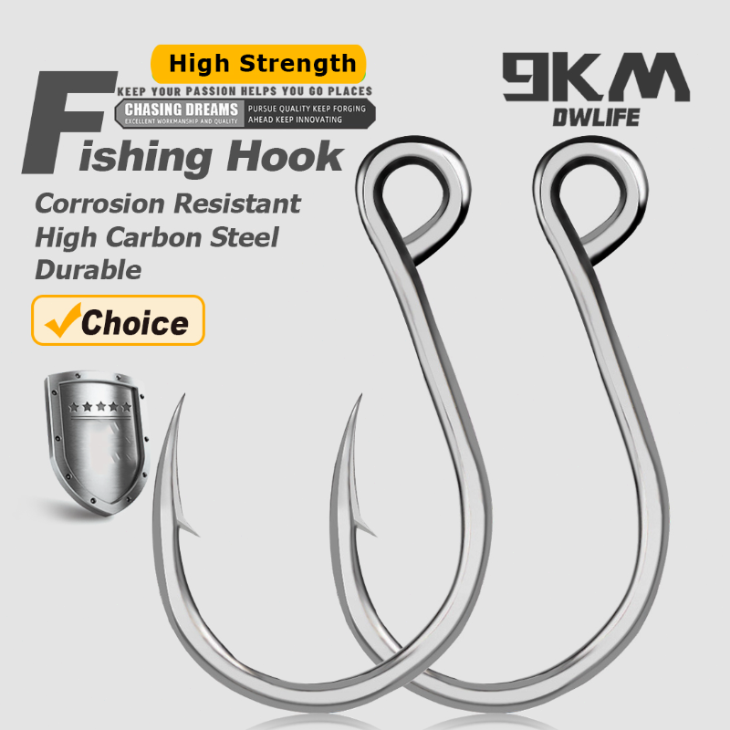9KM Angelhaken 25Pcs Angeln Jigging Haken Karpfen Auge Wurm Stacheldraht Inline Haken Salzwasser High Carbon Stahl Angeln zubehör