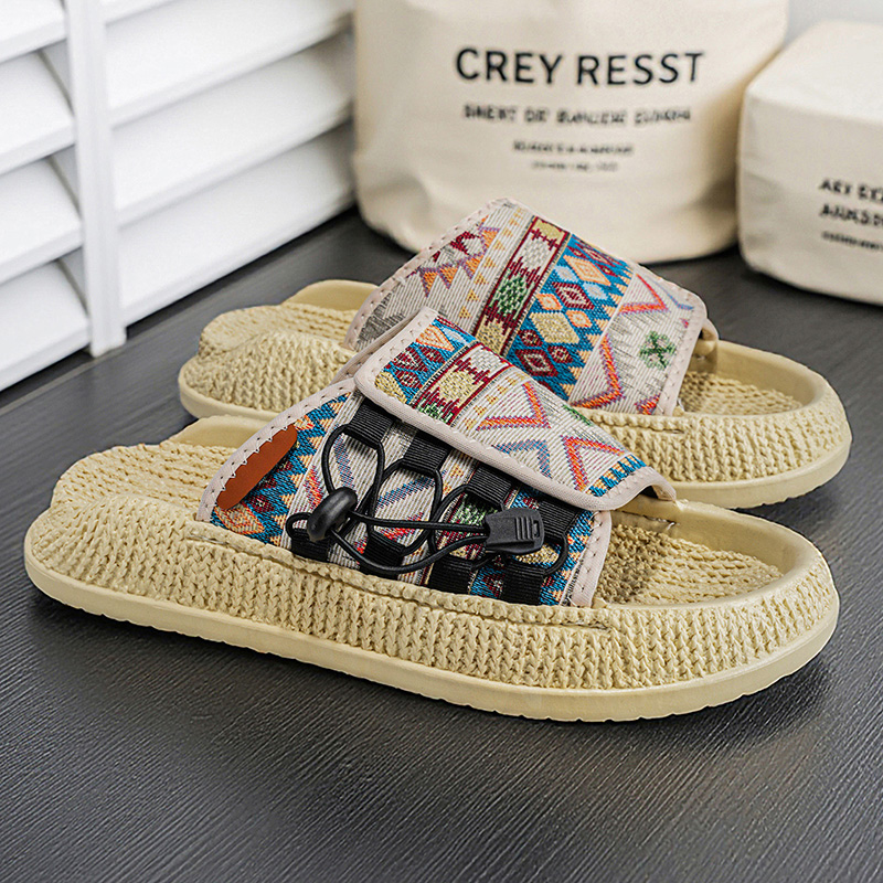 Heren slippers in Europese en Amerikaanse stijl, dikke zool, modieuze teenslippers voor strand en vrije tijd