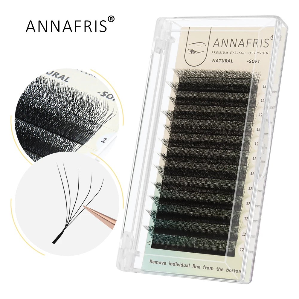 ANNAFRIS Cilios 5D-W-förmige Wimpernverlängerung Clover Bloom, vorgefertigte Volumenfächer-Wimpern