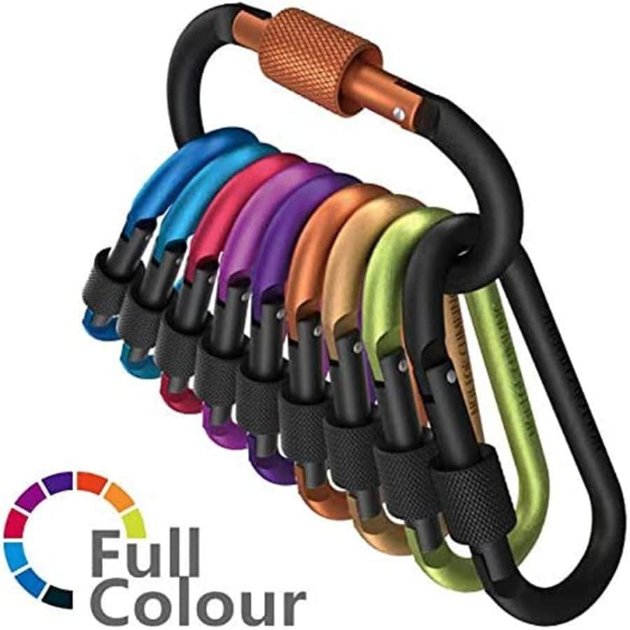 10 Uds mosquetón táctico mosquetón turístico Clip llaves llavero conjunto aleación de aluminio Camping hebilla de supervivencia multiherramienta llavero
