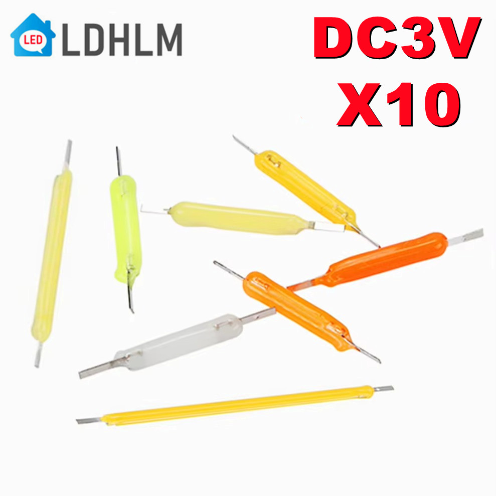 10 Uds 3V COB LED cerámica filamento Edison bombilla piezas de lámpara 19mm 29mm 39mm 54mm 68mm bombilla Edison diodos de luz accesorios de iluminación