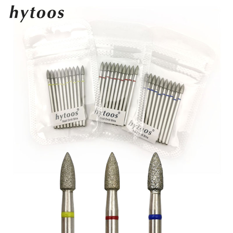 HYTOOS 10 stks/pak Kegel Diamant Cuticle Bit 3*6mm Nail Boren Manicure Boren Nagels Accessoires Gereedschap