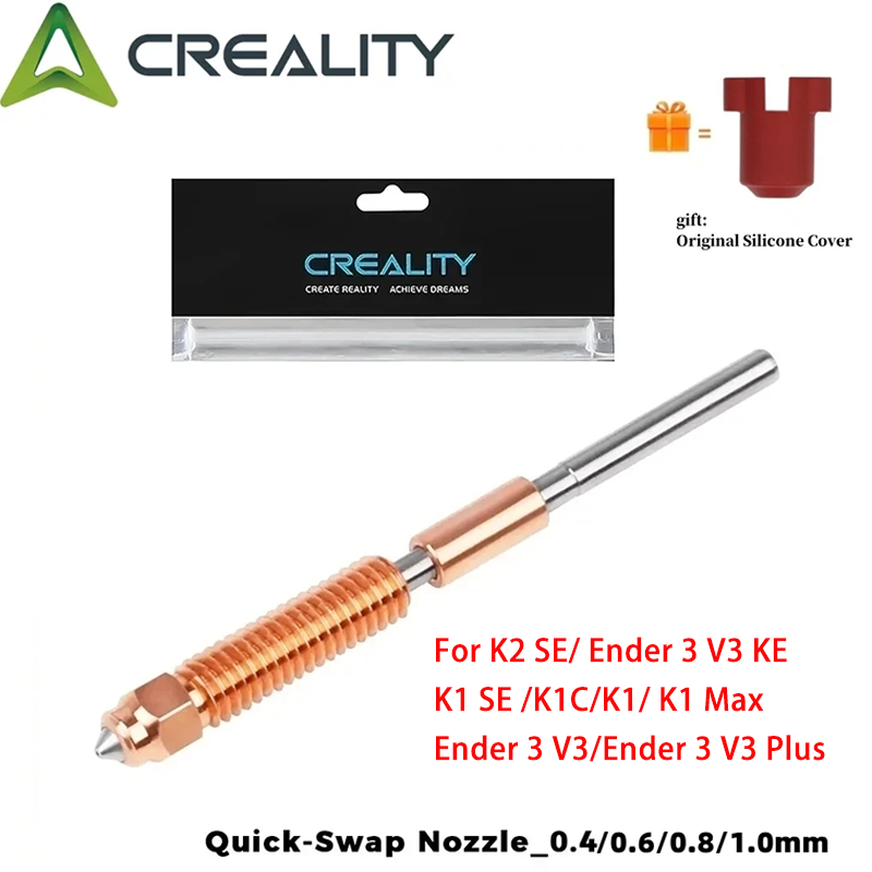 Creality K1 SE/K1C Unicorn Nozzles Kit, origineel Ender3 V3 gehard stalen mondstuk voor K2 SE/Ender3 V3 Plus/V3 KE 3D-printers