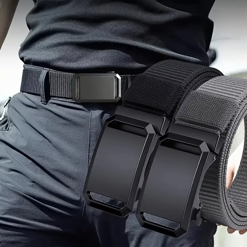 Nieuwe riem met automatische gesp, canvas tactische werkkleding, casual outdoor militaire trainingsbroekriem voor heren